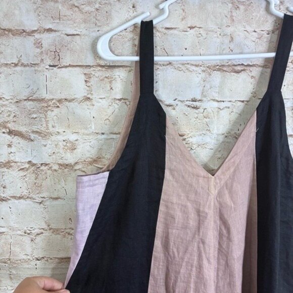 Myrah Penaloza Linen Playsuit in Clay/Black Stripe One Size - Picture 4 of 7